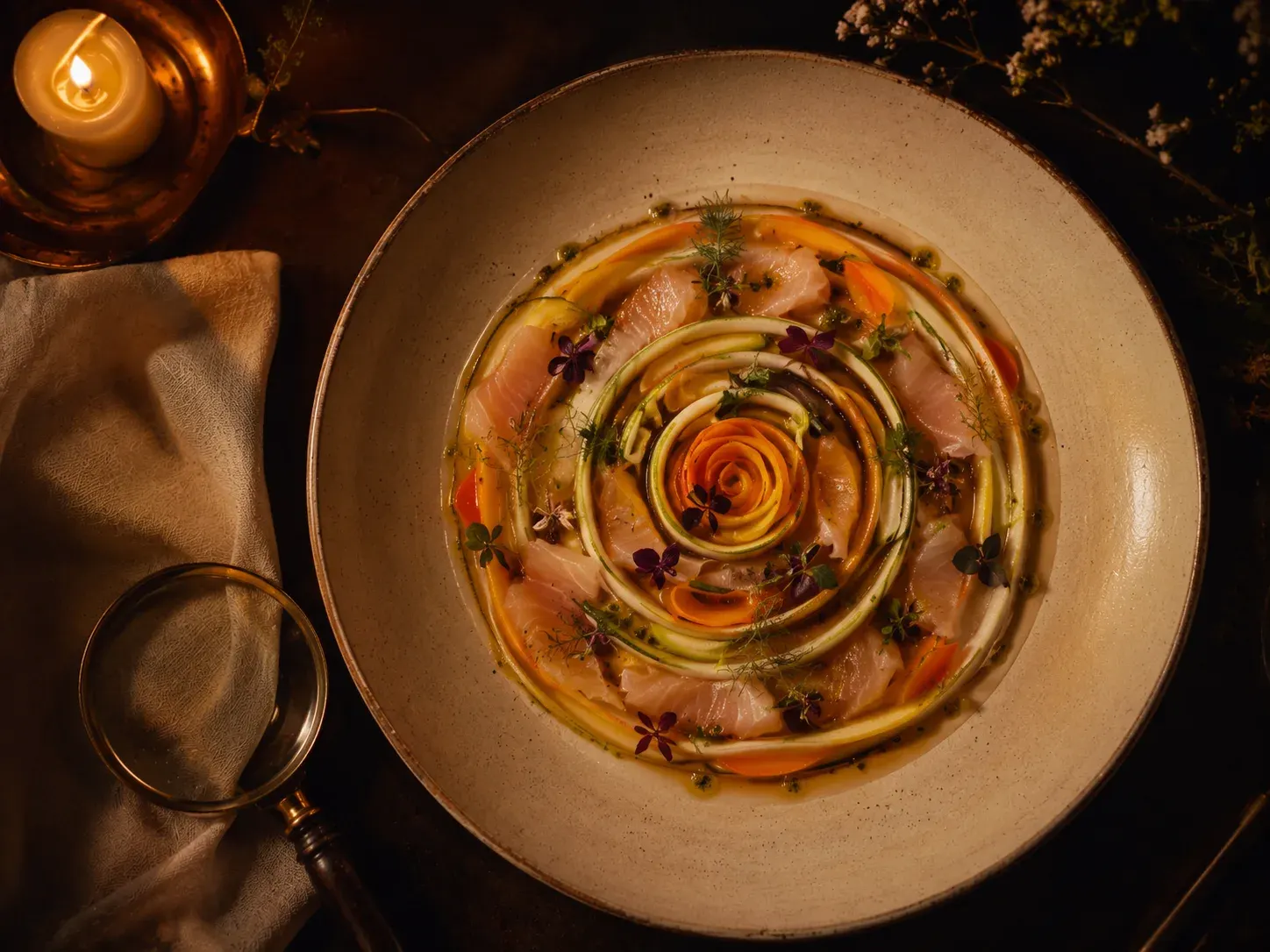Assiette du menu Évasion